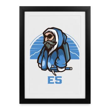 Alpenüberquerung E5 Alpenüberquerer - Gerahmtes Poster (27 × 37 cm) - Schwarz - Vorne