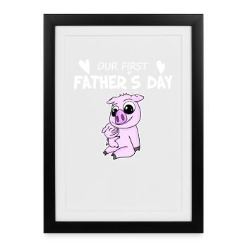 Father's Day motif - first Father's Day gift - Framed poster (27 × 37 cm) - black - Front