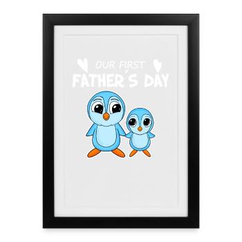 Father's Day motif - first Father's Day gift - Framed poster (27 × 37 cm) - black - Front