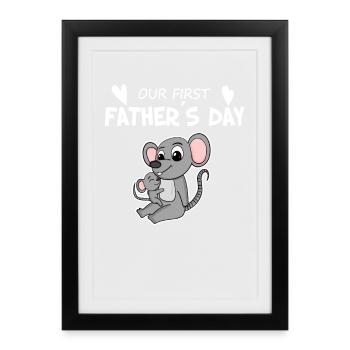Father's Day motif - first Father's Day gift - Framed poster (27 × 37 cm) - black - Front