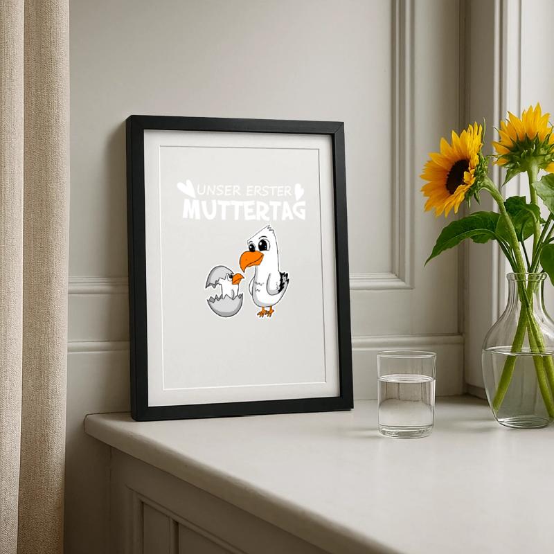 Muttertag - erster Muttertag Geschenk Gerahmtes Poster (27 × 37 cm)