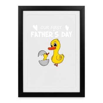 Father's Day motif - first Father's Day gift - Framed poster (27 × 37 cm) - black - Front