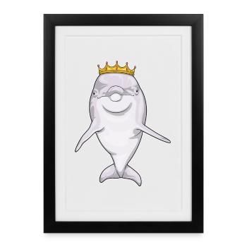 Couronne de dauphin - Affiche encadrée (27 × 37 cm) - noir - Devant