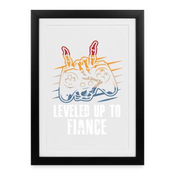 Mis à niveau à un couple nouvellement fiancé - Affiche encadrée (27 × 37 cm) - noir - Devant