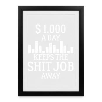 Est-ce lundi encore investisseur trading bourse - Affiche encadrée (27 × 37 cm) - noir - Devant