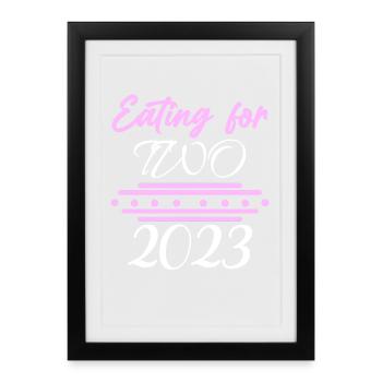 Grossesse Gémeaux 2023 - Affiche encadrée (27 × 37 cm) - noir - Devant