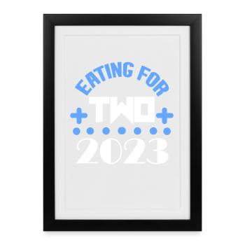 Grossesse Gémeaux 2023 - Affiche encadrée (27 × 37 cm) - noir - Devant