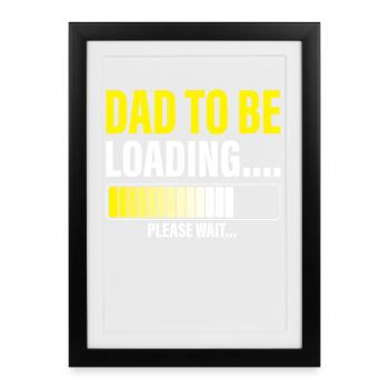 Papa homme à charger s’il vous plaît attendre drôle nouveau papa - Affiche encadrée (27 × 37 cm) - noir - Devant