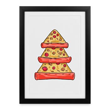 Pizza Baum - Affiche encadrée (27 × 37 cm) - noir - Devant