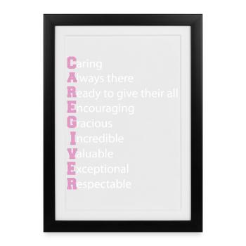 Caregiver Definition Elderly Caregiving Carer - Framed poster (27 × 37 cm) - black - Front