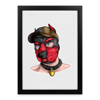 PuppyRed - Affiche encadrée (27 × 37 cm) - noir - Devant