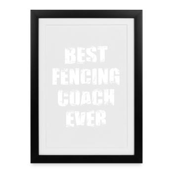 Meilleur instructeur d’escrime - Affiche encadrée (27 × 37 cm) - noir - Devant