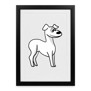 Whippet Dog Race Greyhound Dog Propriétaire - Affiche encadrée (27 × 37 cm) - noir - Devant