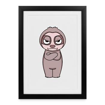 Pas de désir - Paresseux - Bras croisés - Affiche encadrée (27 × 37 cm) - noir - Devant