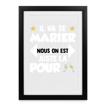 Humour EVG Cadeau Futur Marié Garçon Mariage Team - Affiche encadrée (27 × 37 cm) - noir - Devant