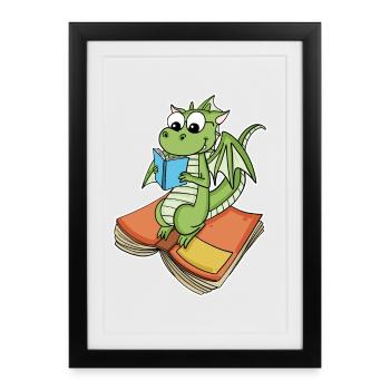 Books Dragon Dragon - Framed poster (27 × 37 cm) - black - Front