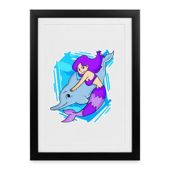 Sirène - Affiche encadrée (27 × 37 cm) - noir - Devant