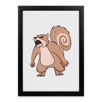 angry squirrel - Framed poster (27 × 37 cm) - black - Front