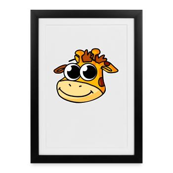 Girafe - Affiche encadrée (27 × 37 cm) - noir - Devant