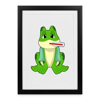 Thermomètre clinique Frog - Affiche encadrée (27 × 37 cm) - noir - Devant