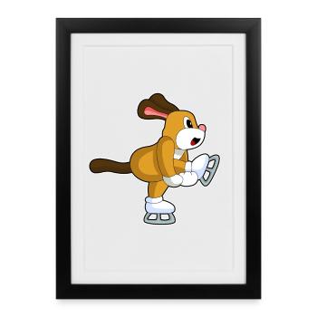 Patins à glace pour chiens - Affiche encadrée (27 × 37 cm) - noir - Devant
