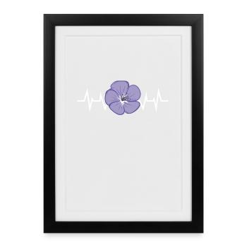 Pétale de fleur pourpre - Affiche encadrée (27 × 37 cm) - noir - Devant