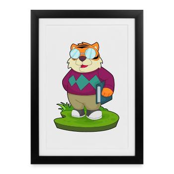 Tiger Pensioner Book - Framed poster (27 × 37 cm) - black - Front