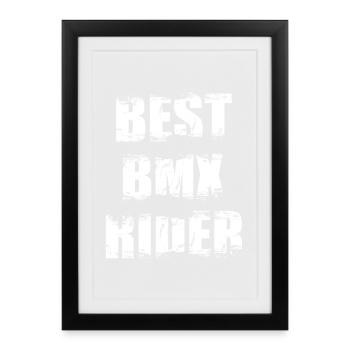 Slogan du cycliste BMX - Affiche encadrée (27 × 37 cm) - noir - Devant