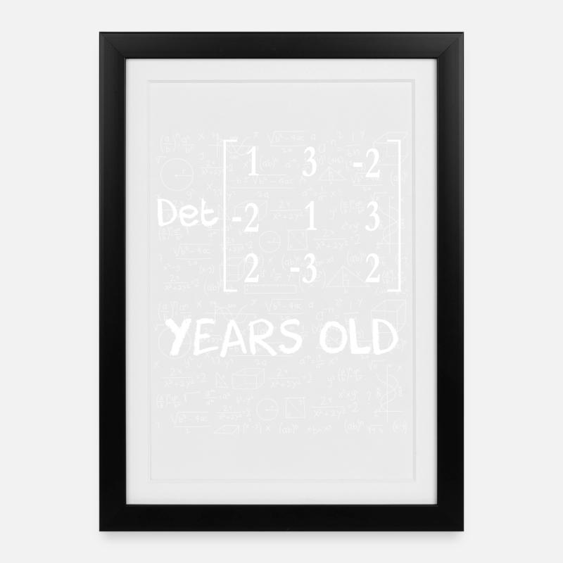 33. Geburtstag 33 Jahre Matrixdeterminante - Gerahmtes Poster (27 × 37 cm) - Schwarz