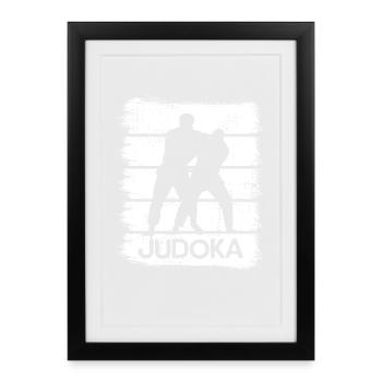 Dessin de judo - Affiche encadrée (27 × 37 cm) - noir - Devant