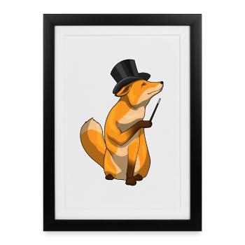 Fox Wizard Wand - Framed poster (27 × 37 cm) - black - Front