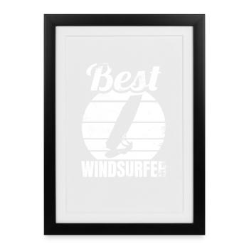 Meilleur véliplanchiste - Affiche encadrée (27 × 37 cm) - noir - Devant