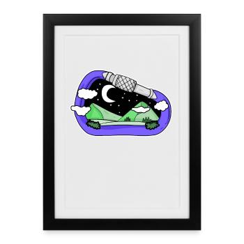 Carabiner Carabiner Montagne Montagnes Sommets - Affiche encadrée (27 × 37 cm) - noir - Devant
