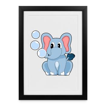 Cute elephant - Framed poster (27 × 37 cm) - black - Front