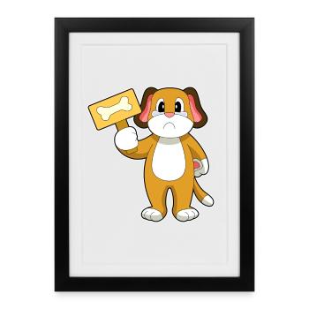 Os de chien - Affiche encadrée (27 × 37 cm) - noir - Devant
