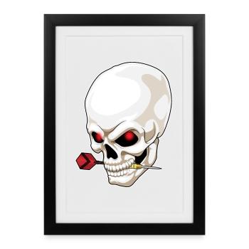Skull Dart Dart Dart - Affiche encadrée (27 × 37 cm) - noir - Devant