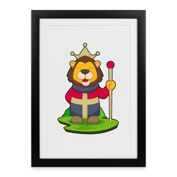 Lion Crown - Framed poster (27 × 37 cm) - black - Front