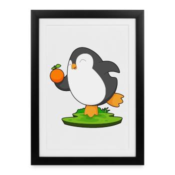 Orange Pingouin - Affiche encadrée (27 × 37 cm) - noir - Devant