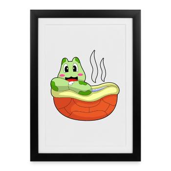 Baignoire de bain pour tortue - Affiche encadrée (27 × 37 cm) - noir - Devant