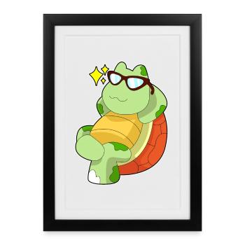 Lunettes de soleil Turtle - Affiche encadrée (27 × 37 cm) - noir - Devant