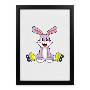 Hase Inline skating Inline skates - Framed poster (27 × 37 cm) - black - Front