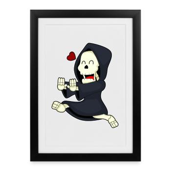 Jogging squelette sport de jogging - Affiche encadrée (27 × 37 cm) - noir - Devant