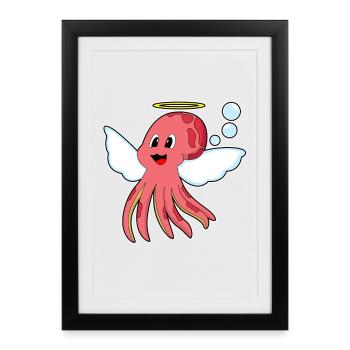 Ailes d’ange de pieuvre - Affiche encadrée (27 × 37 cm) - noir - Devant