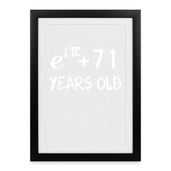 70th birthday 70 years Euler Identity math gift - Framed poster (27 × 37 cm) - black - Front