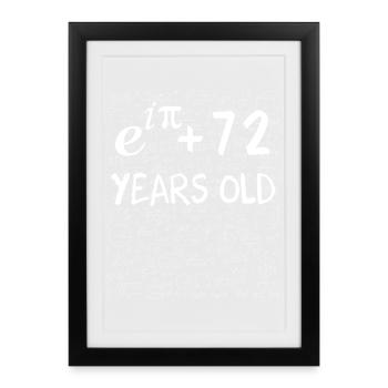 71e anniversaire 71 ans Euler Identité cadeau math - Affiche encadrée (27 × 37 cm) - noir - Devant
