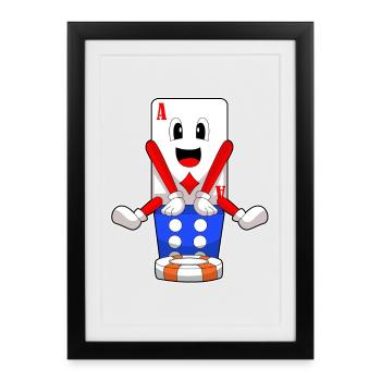 Poker Poker Jetons Cartes de poker - Affiche encadrée (27 × 37 cm) - noir - Devant