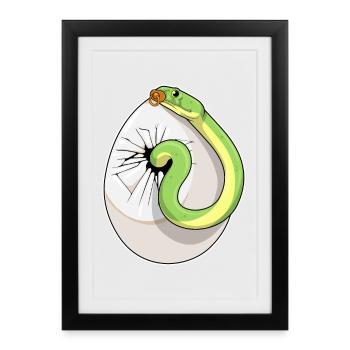 Snake Baby Pacifier - Framed poster (27 × 37 cm) - black - Front