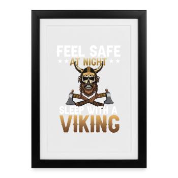 Dormir avec un Viking - Affiche encadrée (27 × 37 cm) - noir - Devant