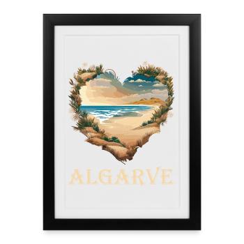 Algarve, Portugal. Heart Beach - Framed poster (27 × 37 cm) - black - Front