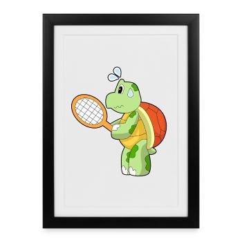 Raquette de tennis Turtle Tennis - Affiche encadrée (27 × 37 cm) - noir - Devant